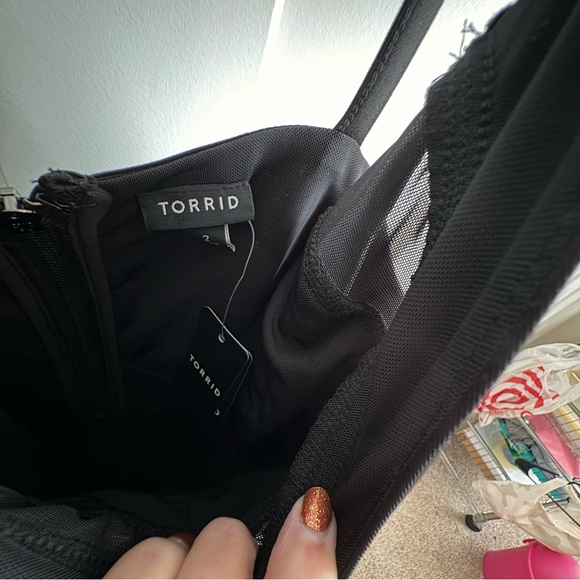 Torrid NWT Mini Scuba Bodycon Black Midi Pencil Dress, 1x - Picture 6 of 10